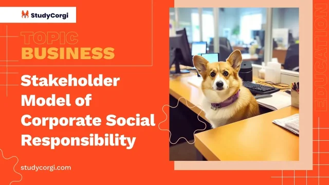 Stakeholder Model of Corporate Social Responsibility